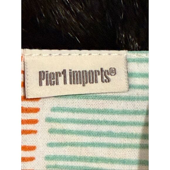 Pier 1 Turquoise Orange Yellow Aztec Southwest Table Runner Bright - Picture 5 of 5